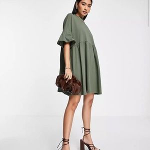 ASIS frill sleeve smock/tshirt dress